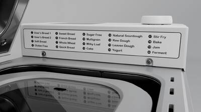 bread maker program label